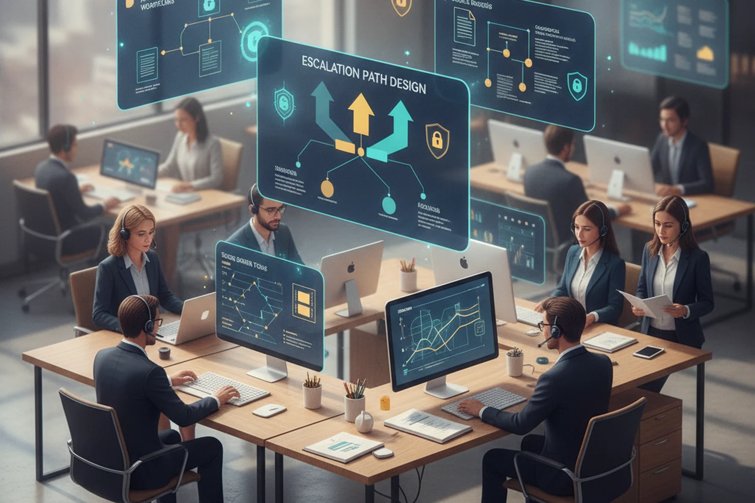 Short-Term Rental Virtual Assistant Operations: Escalation Path Design editorial illustration